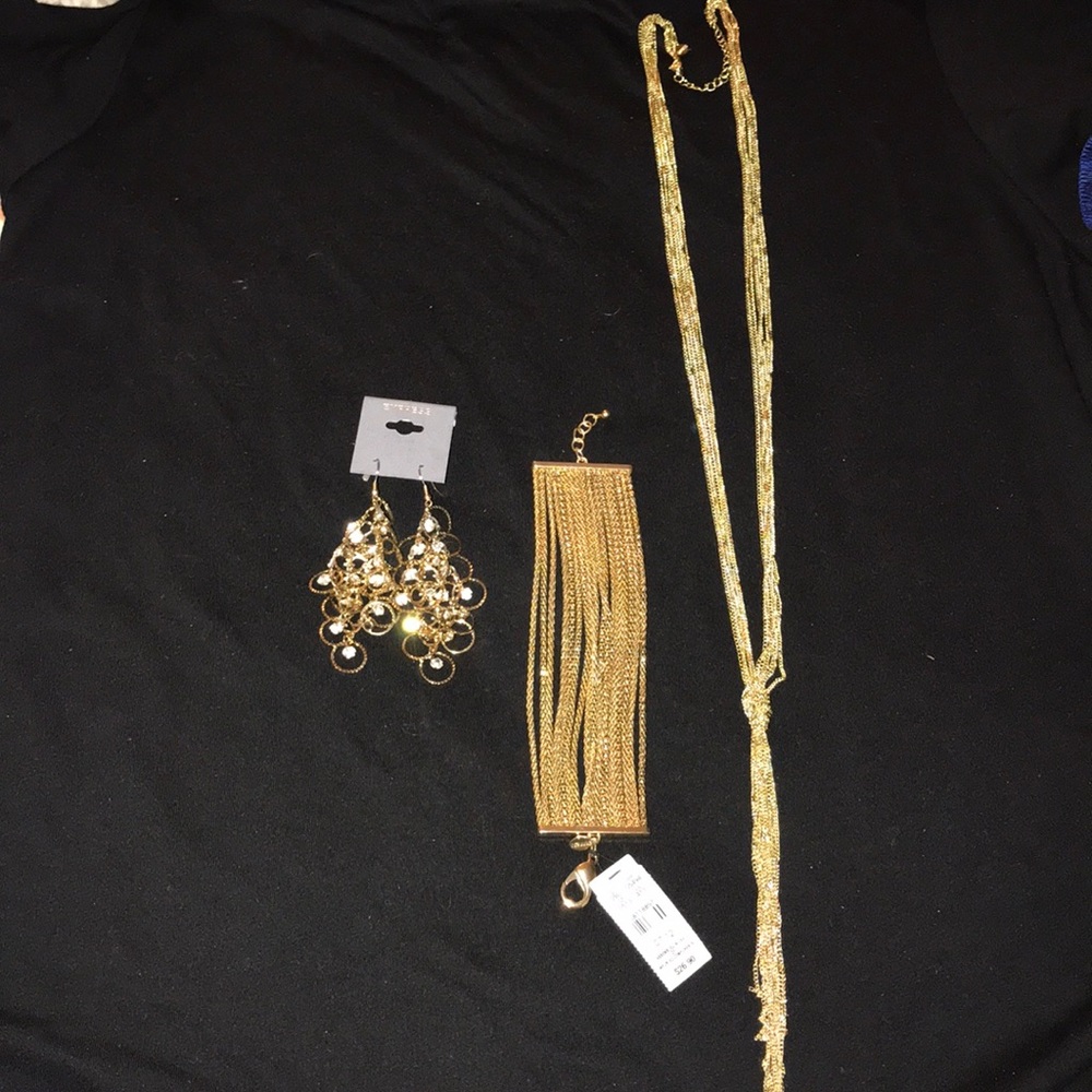 Express Gold Set with Necklace, Bracelet, Earrings